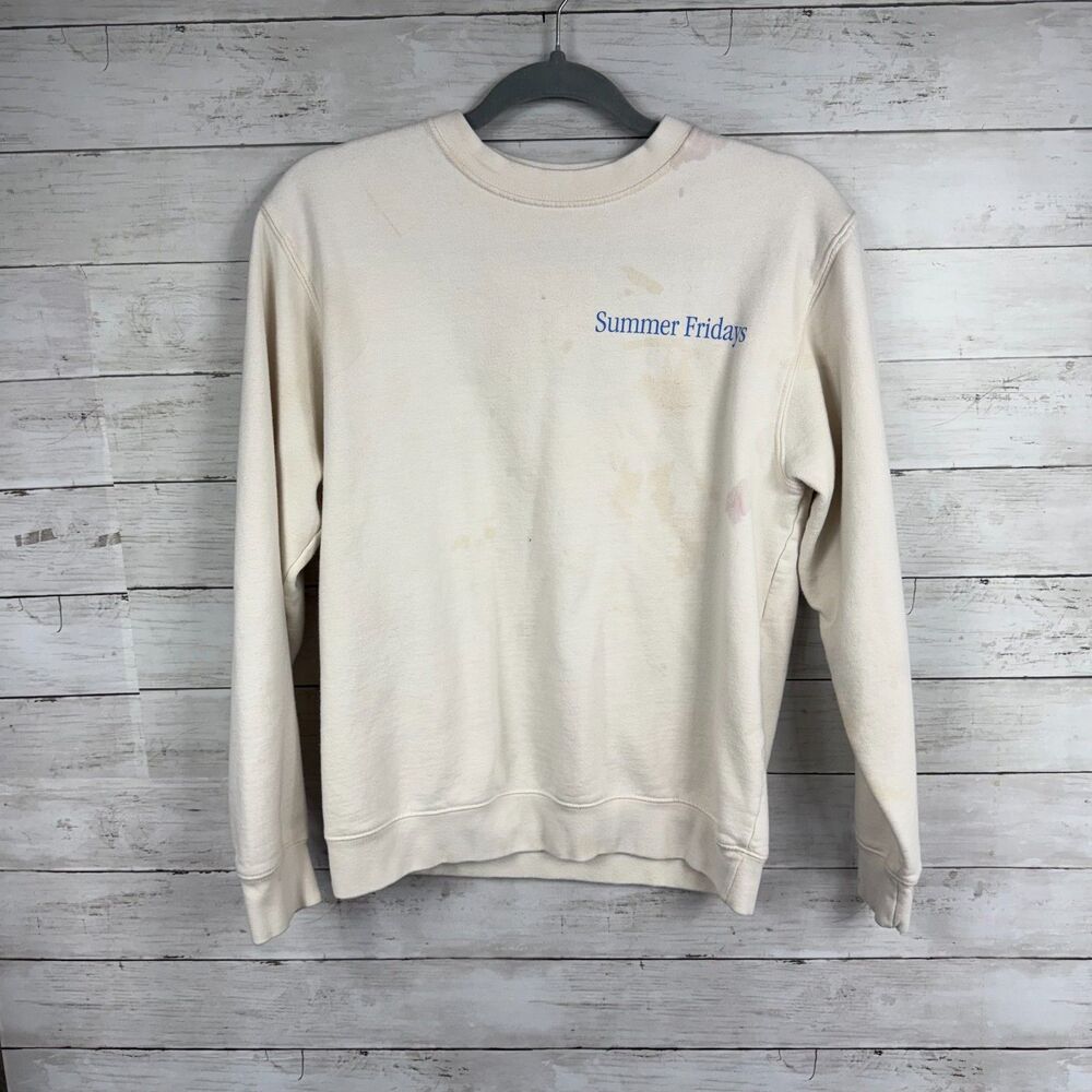 Summer Fridays "Live everyday like a summer friday" White/Blue Crewneck